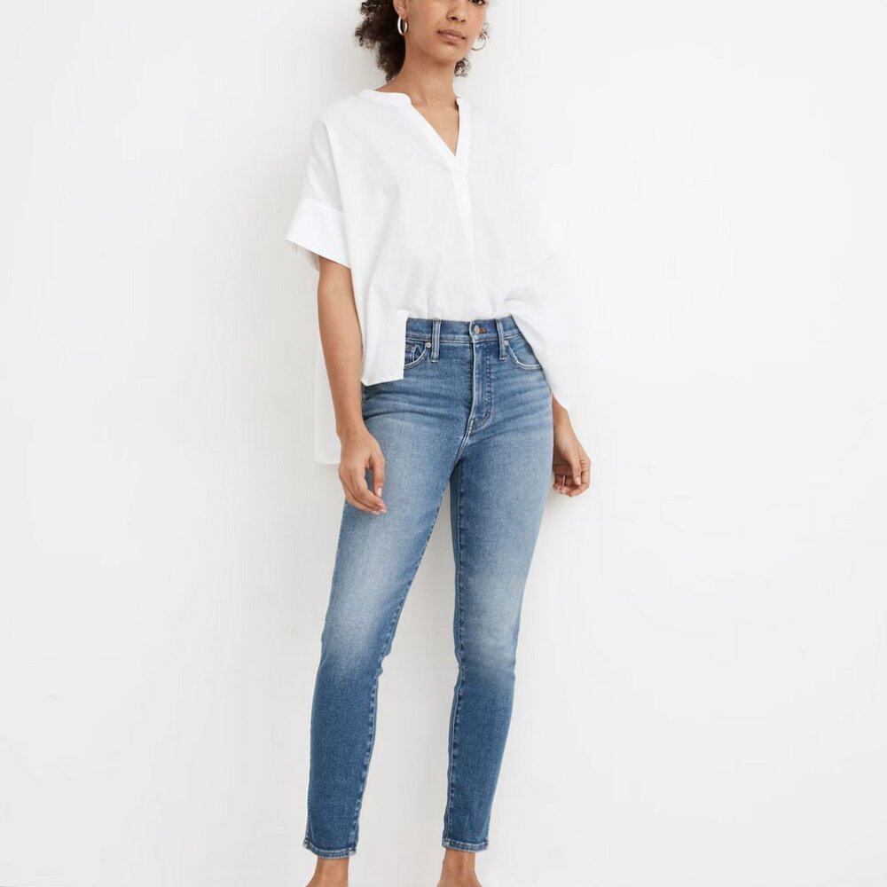 Madewell 10” High Rise Skinny Crop Ankle Jeans Medium Wash Denim Size 25